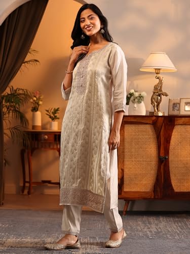 Libas Art Silk Blend Woven Kurta Set - UrbanThreads.in - Image 4