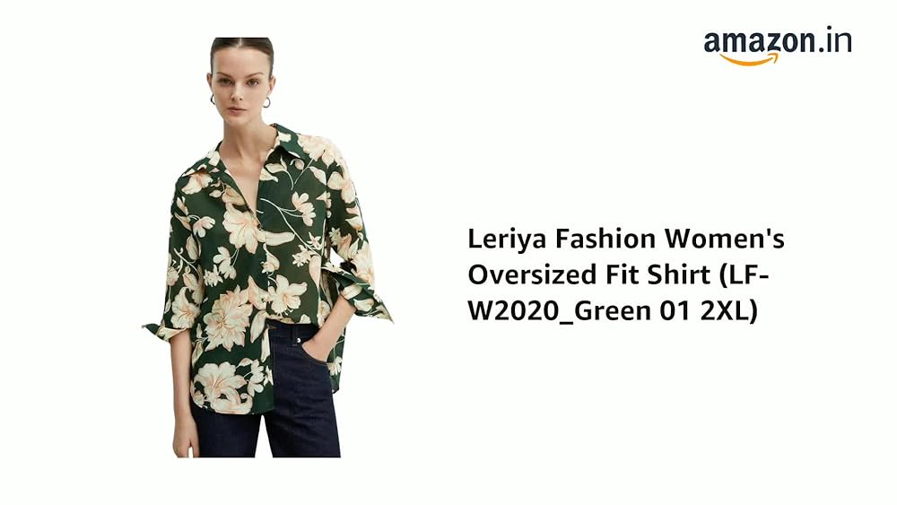 Leriya Fashion Women's Rayon Oversized Fit Crop Top Korean Style Long Sleeve Oversized Button Down | - Authentic Leriya Clothing | UrbanThreads - Image 3