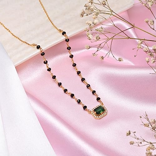 ZAVYA 925 Sterling Silver Mangalsutra | Gold Plated Lustrous Cubic Zirconia Women Minimal Mangalsutr - Authentic ZAVYA Fashion | UrbanThreads - Image 5