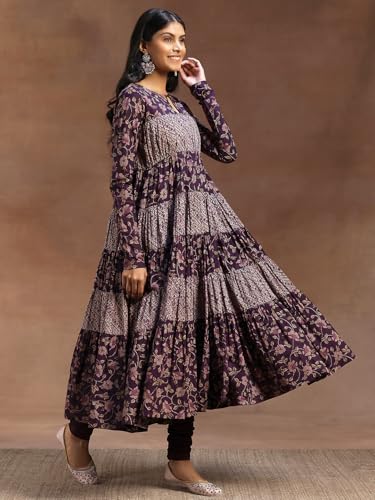 Libas Womens Printed Cotton A-Line Kurta With Churidar and Dupatta - Authentic Libas Clothing | UrbanThreads - Image 4