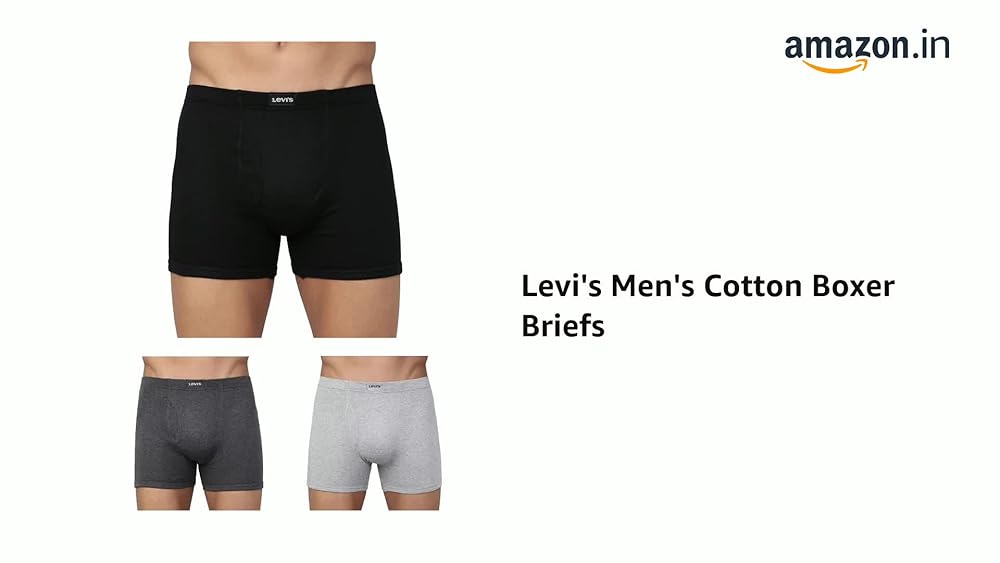 Levi's 010 Men's Cotton Solid Boxer Brief Pack of 3 - Image 3
