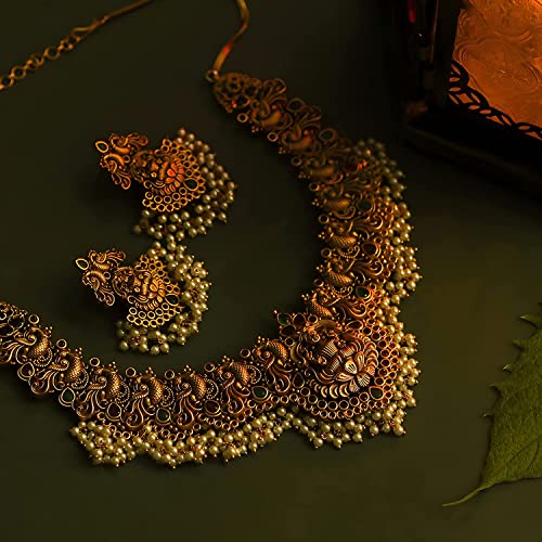 Shining Diva Pearl Choker Traditional Jewellery Set for Women - Image 4