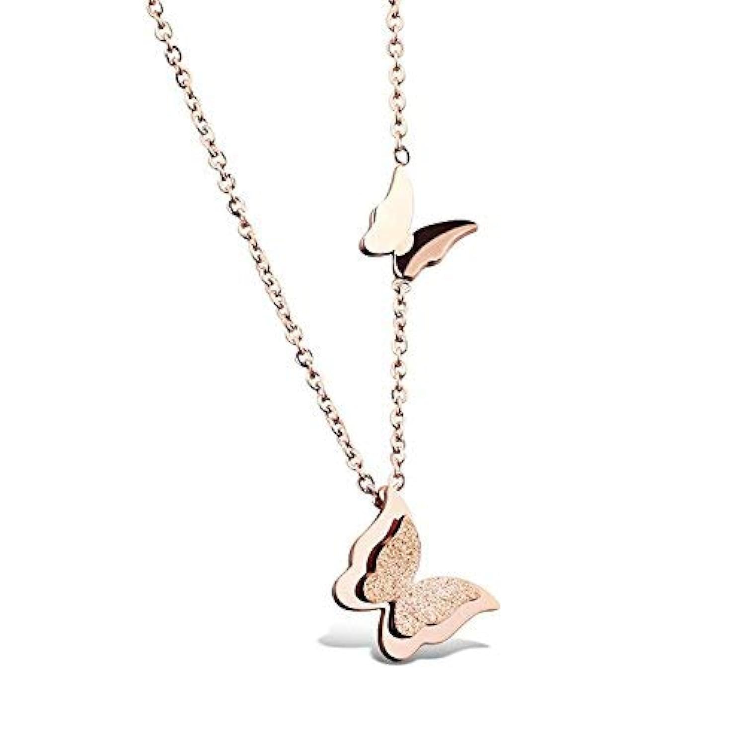Shining Diva 18k Rose Gold Plated Butterfly Pendant