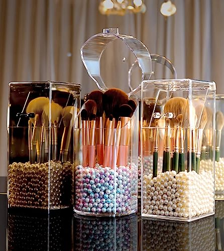 wolpin Makeup Brush Box Holder Acrylic Organizer - Image 2