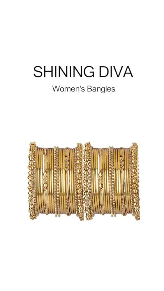 Shining Diva Set of 40 Oxidised Silver Bangles for Women - Image 3