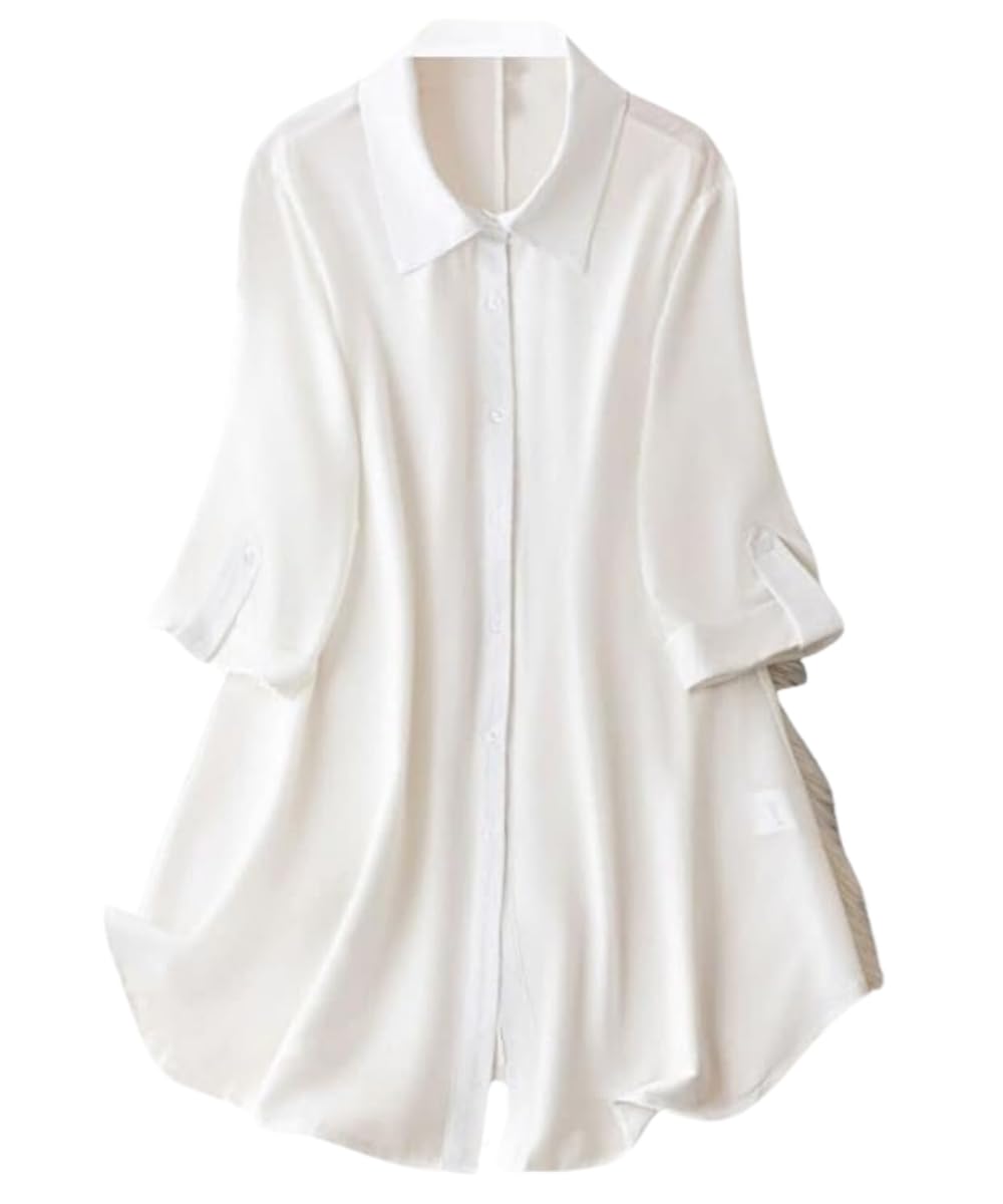 Leriya Fashion Women's Shirt Dress | Knee Length Dresses | Loose Fit | Button-Down | 3/4 Sleeve | Va - Authentic Leriya Clothing | UrbanThreads