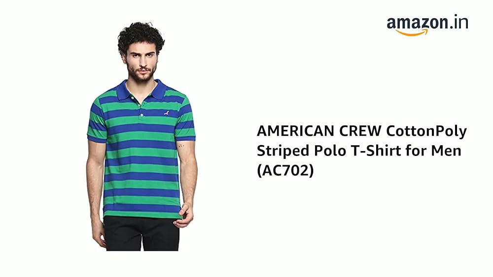 AMERICAN CREW CottonPoly Striped Polo T-Shirt Men - Image 3
