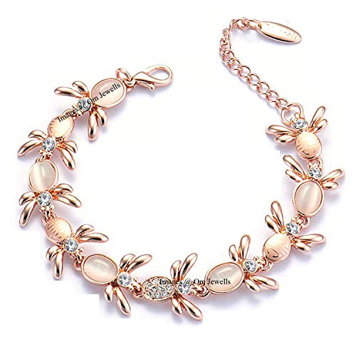 Om Jewells Rose Gold Plated Crystal Link Bracelet - Image 2