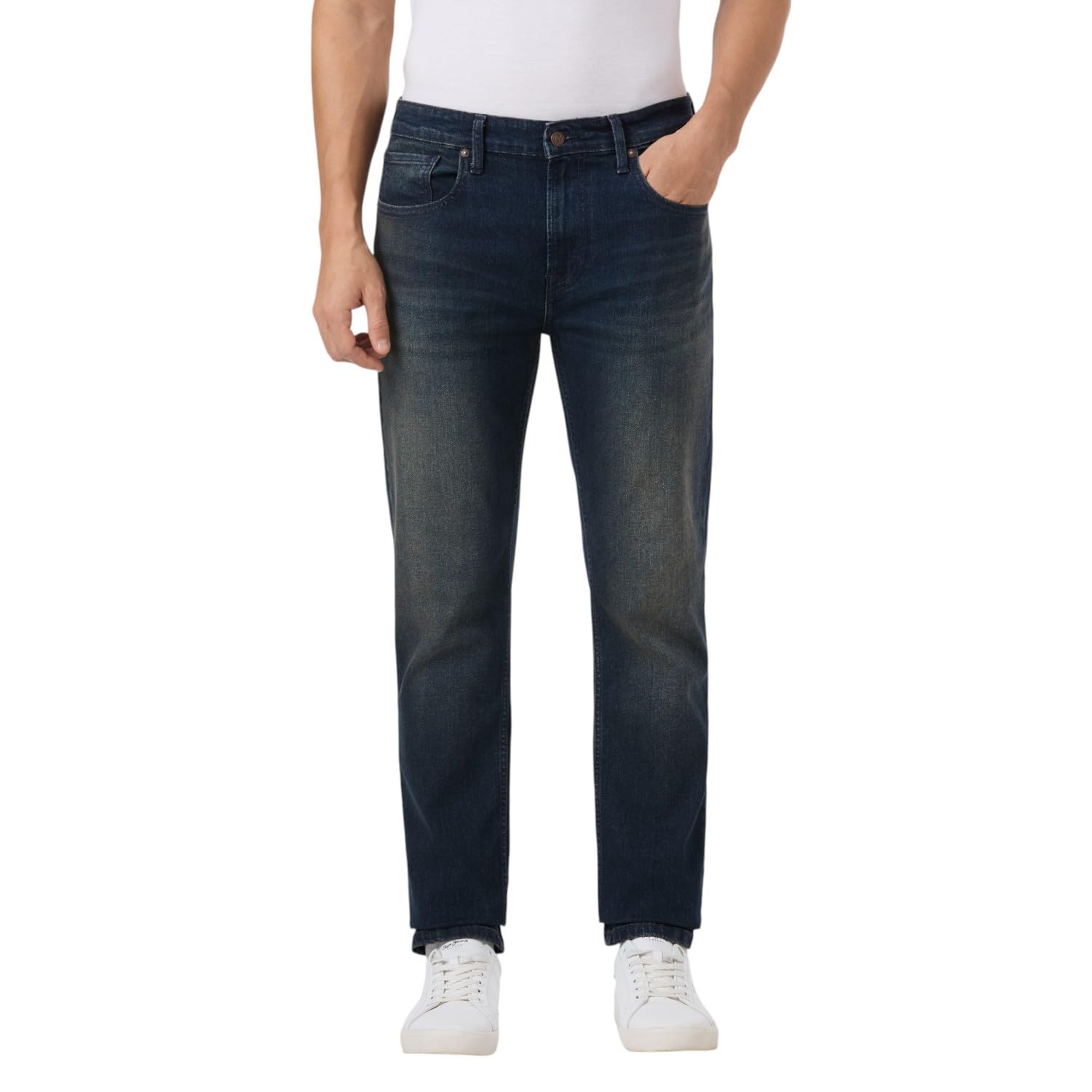 Pepe Jeans Men's Straight Fit Mid Rise Stretchable Jeans