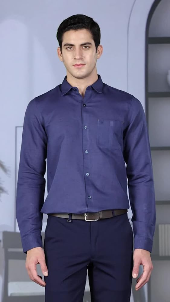 Allen Solly Men's Cotton Solid Slim Fit Shirt - Image 3