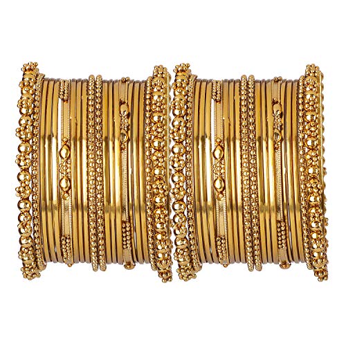 Shining Diva Set of 40 Oxidised Silver Bangles for Women - Image 2