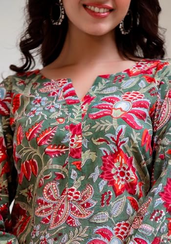 Leriya Fashion Anarkali Kurta-Set for Women – Viscose Rayon Printed Kurta & Straight Pant | Festive - Authentic Leriya Clothing | UrbanThreads - Image 5