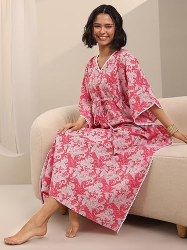 Pink Cotton Nightdress - Libas Women's Above Knee Sleep Shirt - UrbanThreads - Image 4