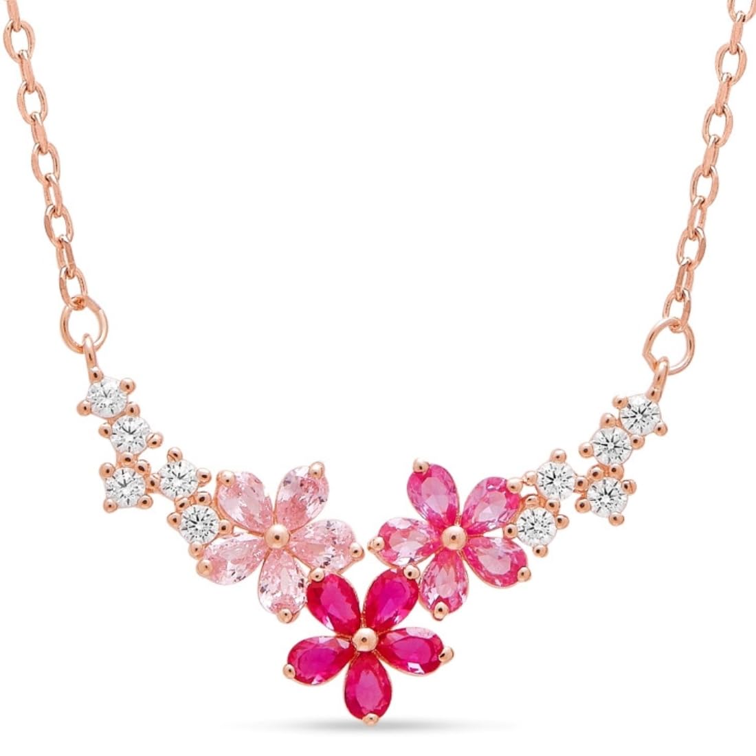 ZAVYA 925 Sterling Silver Rose Gold Plated Necklace