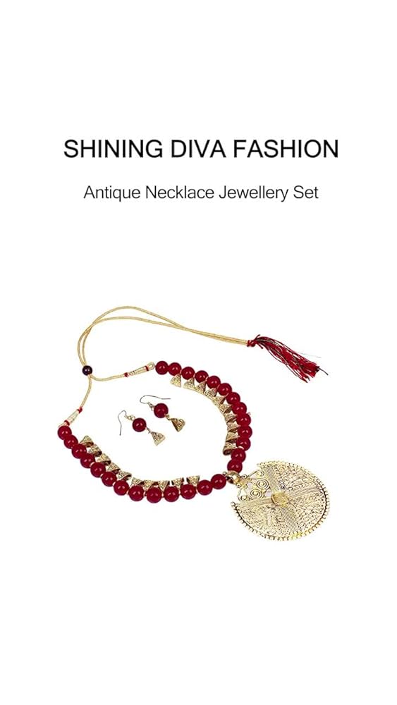 Shining Diva Antique Necklace Jewellery Set for Women - Image 3
