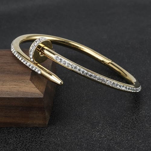 Shining Diva 18K Gold Plated Stainless Steel Crystal Bracelet - Image 5