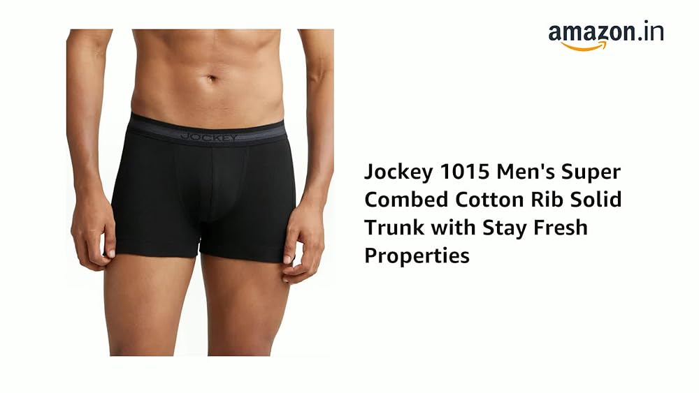 Jockey 1015 Men's Super Combed Cotton Rib Solid Trunk - Image 3