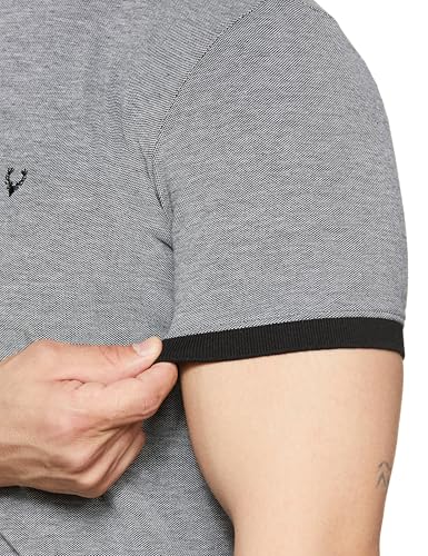 Allen Solly Men's Regular Fit Ribbed Solid Henley T-Shirt - Image 5