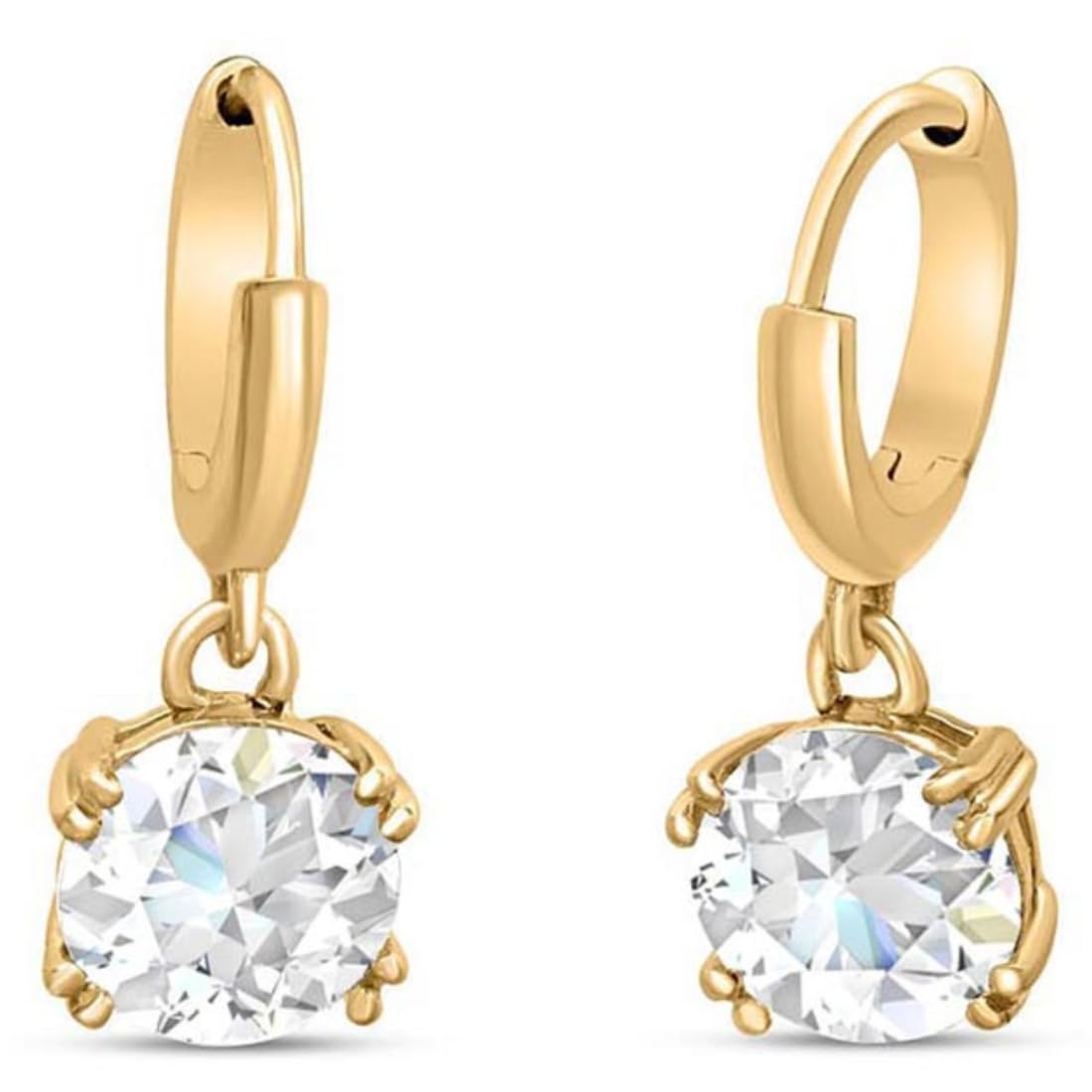 Zavya 925 Sterling Silver Solitaire Gold Plated Earrings | Gifts for Women and Girls | With Certific - Authentic Zavya Accessories | UrbanThreads