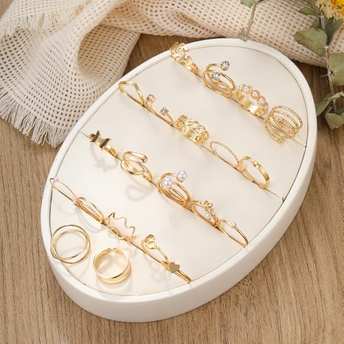 Shining Diva Set of 22 Gold Plated Rings for Women and Girls - Image 5