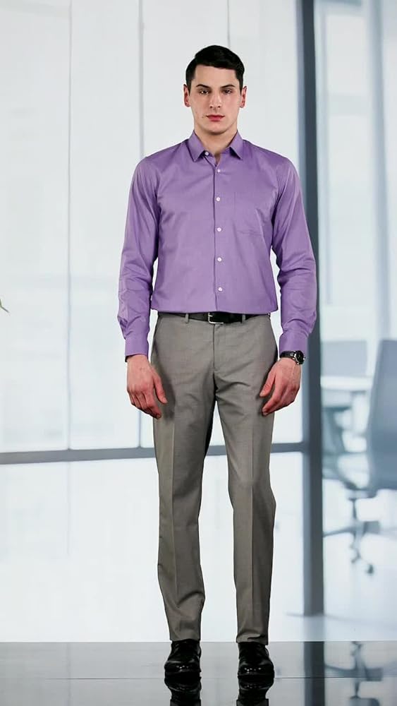 Peter England Men's Solid Slim Fit Full Sleeve Formal Shirt - Image 4