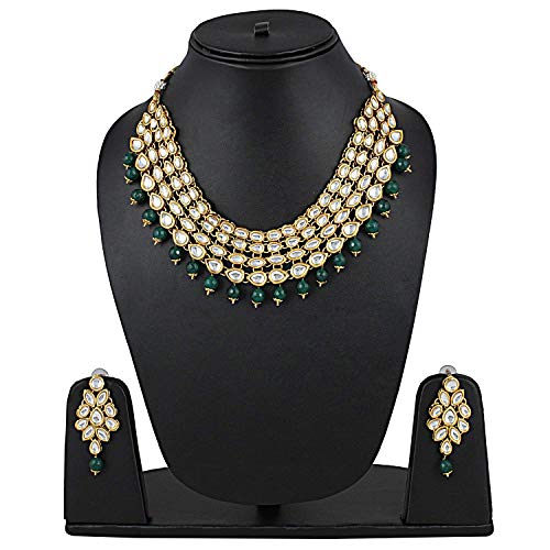 Shining Diva Kundan Wedding Traditional Necklace Set - Image 5