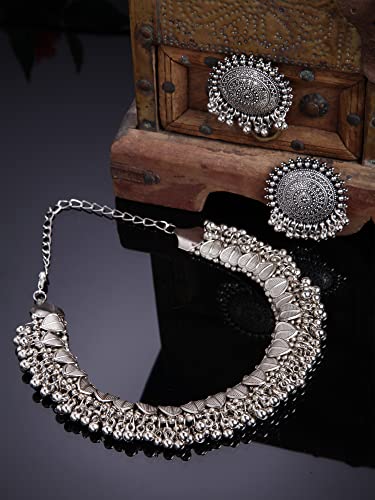 Shining Diva Oxidised Jewellery Set Traditional Necklace for Women - Image 5