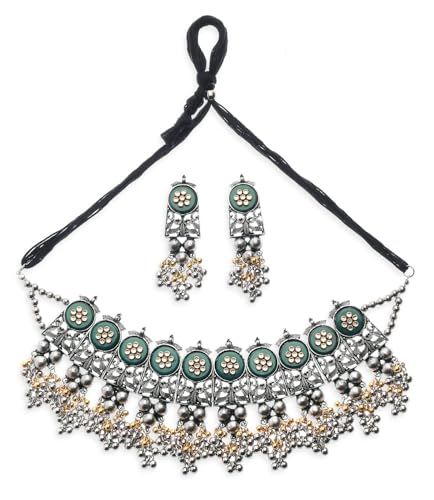 Shining Diva Oxidised Necklace Jewellery Set for Women - Image 2