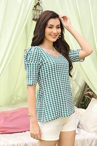 Leriya Fashion Women's Printed Slub Rayon Regular Fit Top with Half Sleeves for Office Wear, Western - Authentic Leriya Clothing | UrbanThreads - Image 5