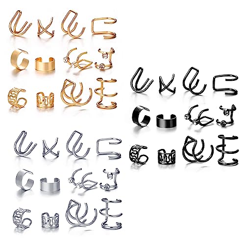 Shining Diva 36 Pcs Combo Clip On Ear Cuff Earrings - Image 2