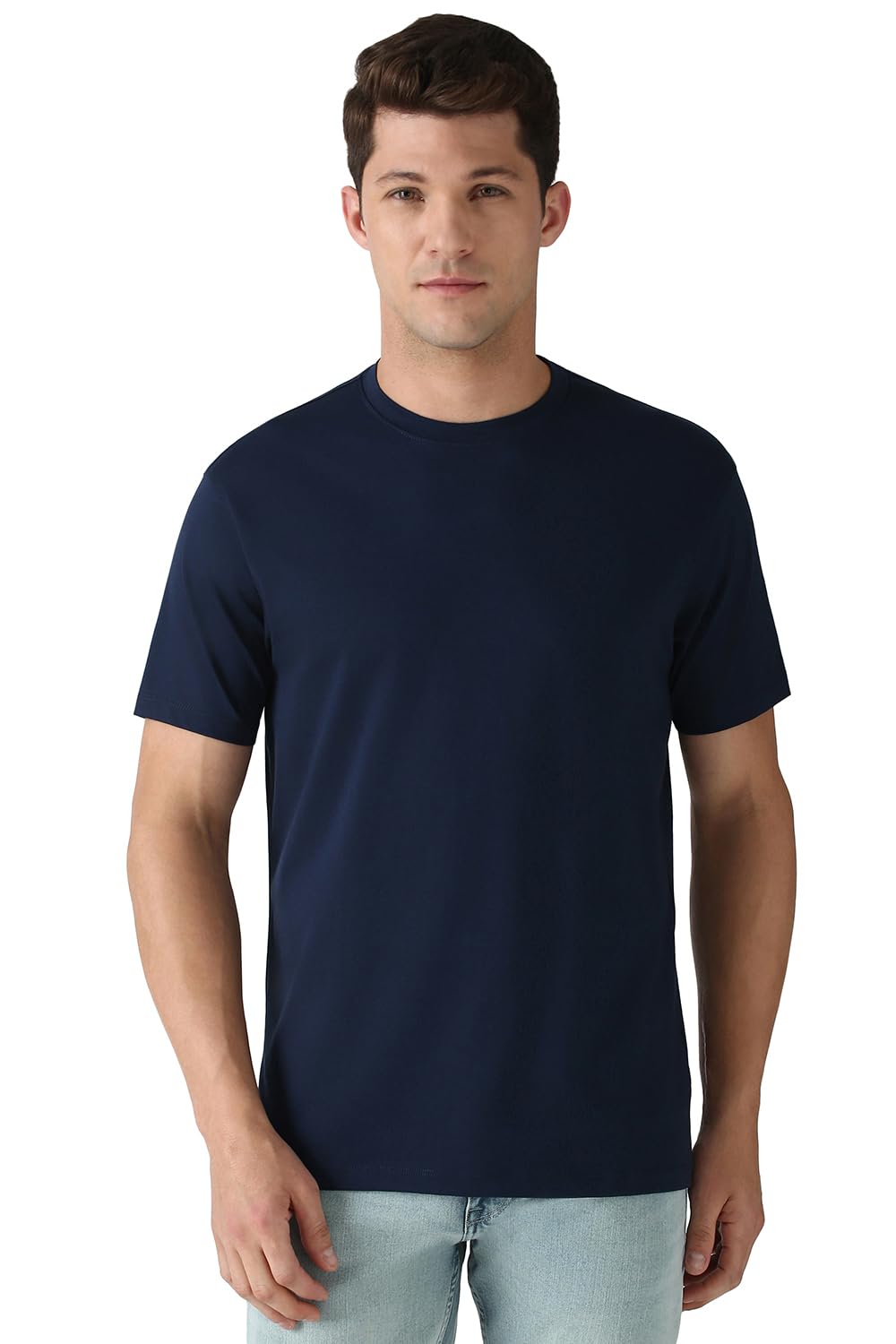 Peter England Men's Cotton Regular Fit Crew Neck T-Shirt