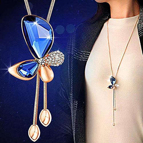 Shining Diva Crystal Butterfly Chain Pendant Necklace Women - Image 4