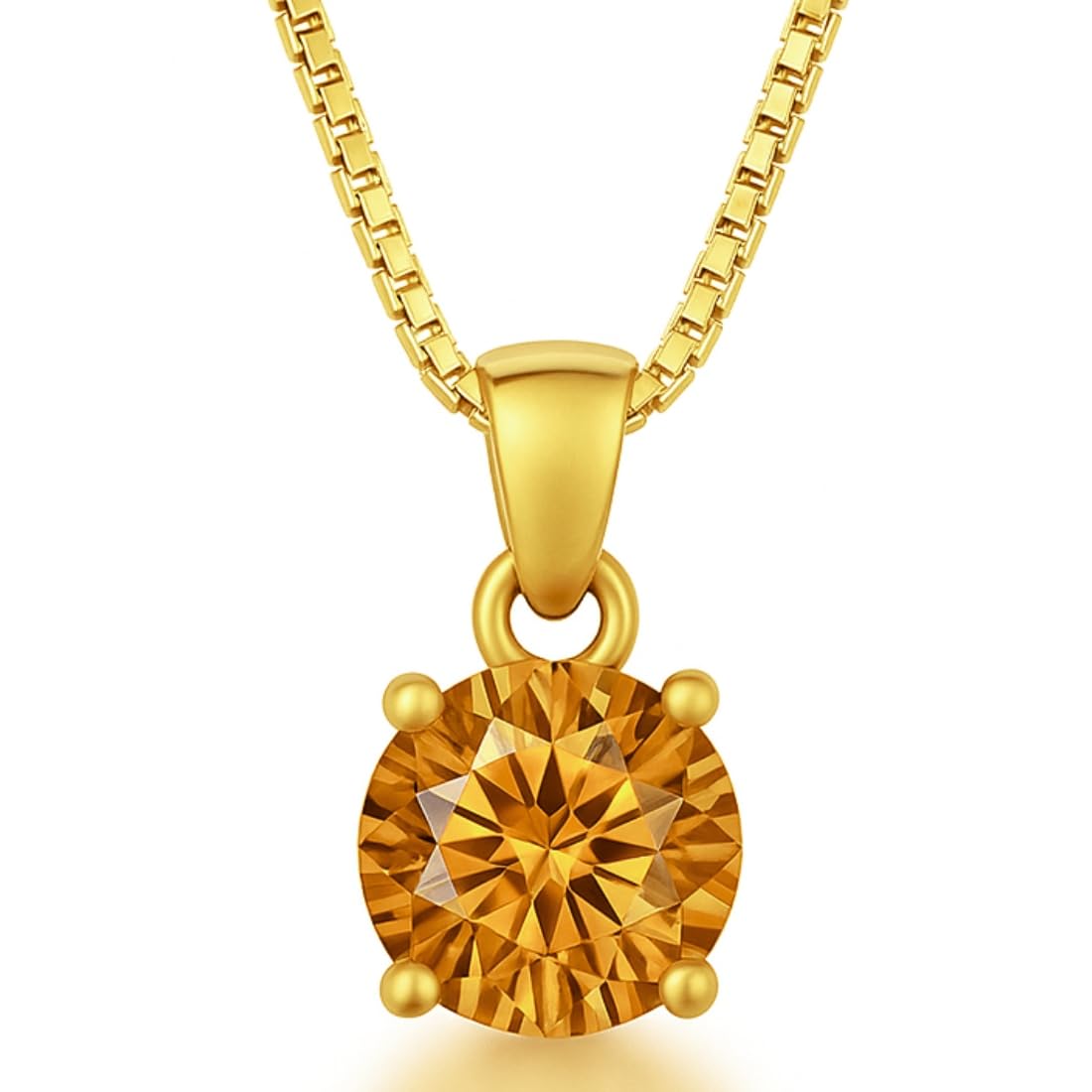 ZAVYA 925 Sterling Silver Refined Cubic Zirconia Gold Plating Pendant Necklace | Gift for Women and - Authentic ZAVYA Accessories | UrbanThreads