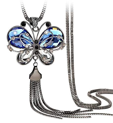 Shining Diva Butterfly Pendant for Girls with Long Chain - Image 2