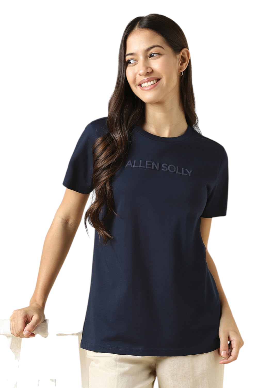 Allen Solly Women Cotton Regular Fit Crew Neck T-Shirt