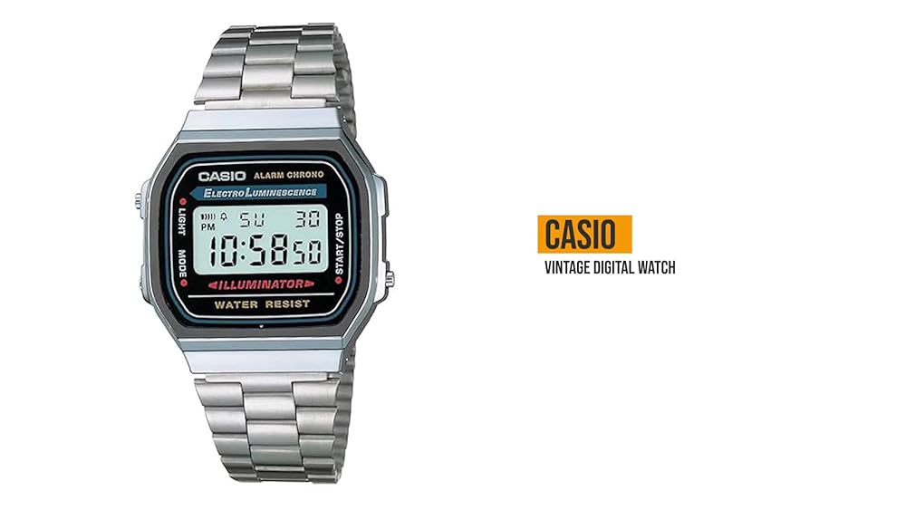 Casio Vintage Digital Watch Silver Stainless Steel - Image 3