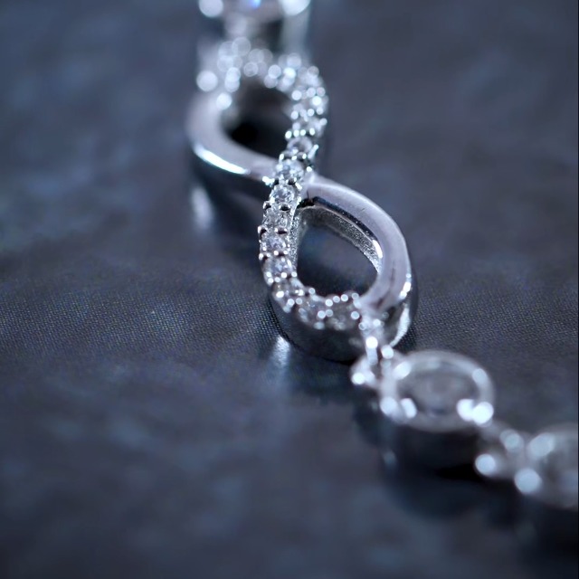ZAVYA 925 Sterling Silver CZ Infinity Adjustable Bracelet - Image 4