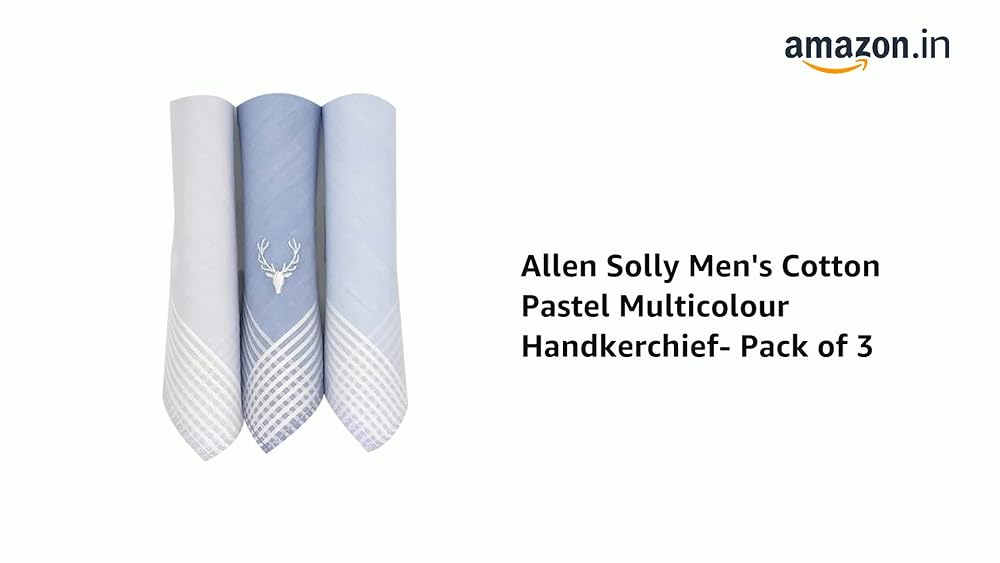 Allen Solly Men's Cotton Pastel Multicolour Handkerchief Pack of 3 - Image 3