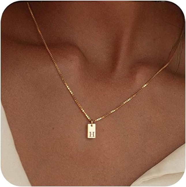 Urban Threads Gold Initial Necklace Personalized Pendant - Image 3