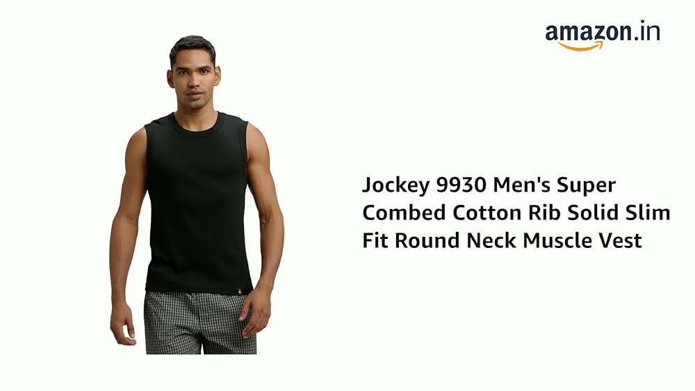 Jockey 9930 Men's Slim Fit Round Neck Muscle Vest - Image 3