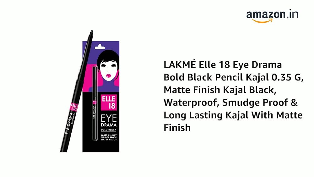 Elle 18 Eyedrama Kajal Matte Finish Bold Black Smudge Proof - Image 3