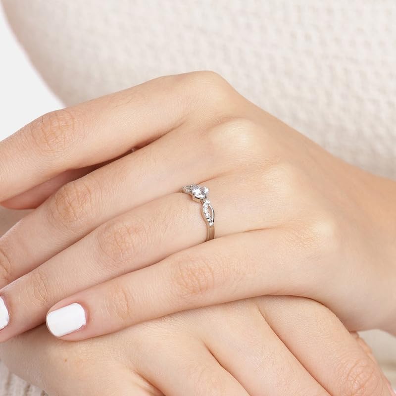 ZAVYA 925 Pure Silver Finger Ring Rhodium Plated Minimal Ring Jewelry For Women | Gifts for Women & - Authentic ZAVYA Accessories | UrbanThreads - Image 5