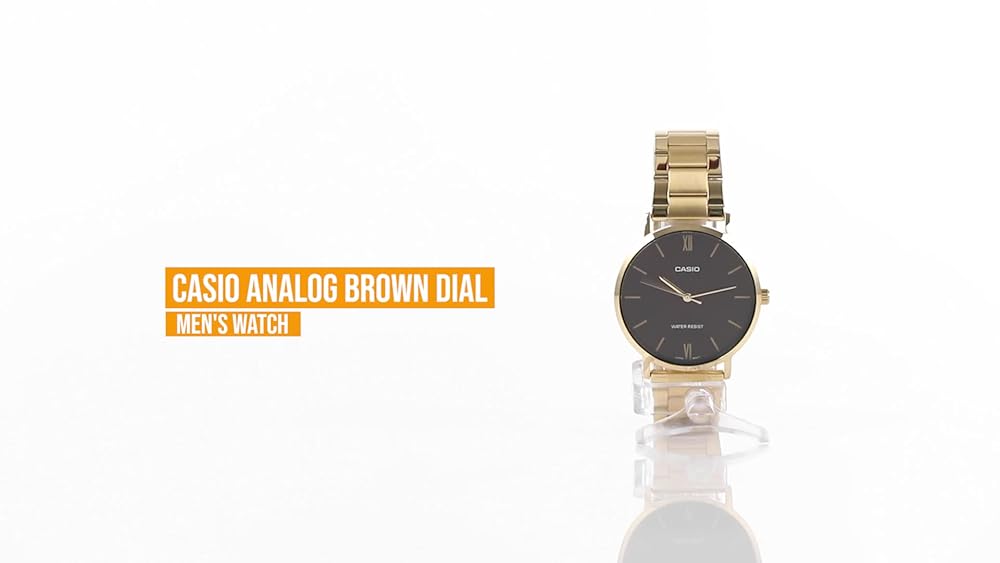 Casio Classic Analogue Watch Gold Brown - Image 3