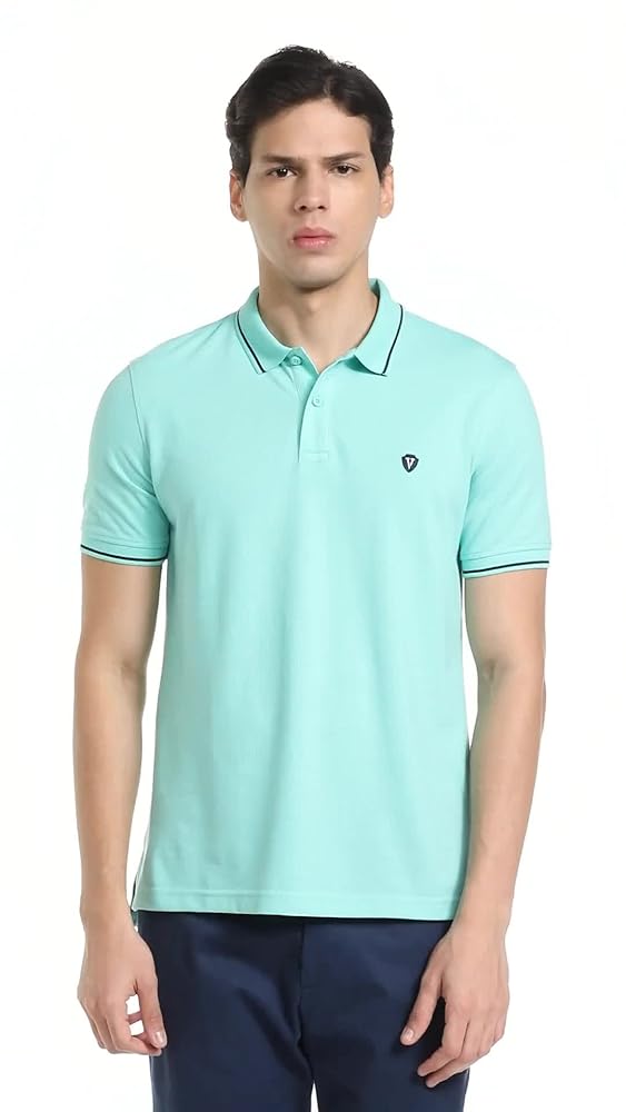 Van Heusen Men's Cotton Solid Regular Fit T-Shirt - Image 3