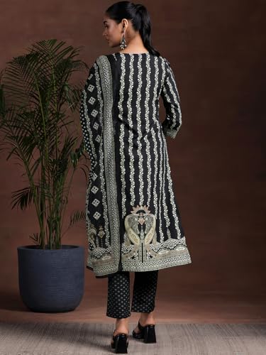 Libas Womens Printed Crepe Straight Kurta With Trousers and Dupatta - Authentic Libas Clothing | UrbanThreads - Image 4