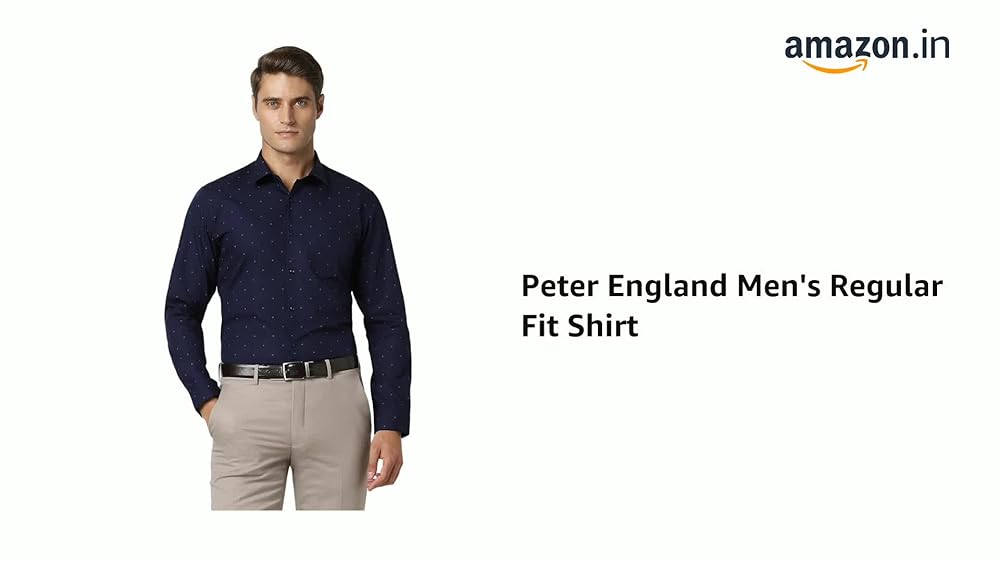 Peter England Men's Cotton Slim Fit Ditsy Printed Shirt - Image 3