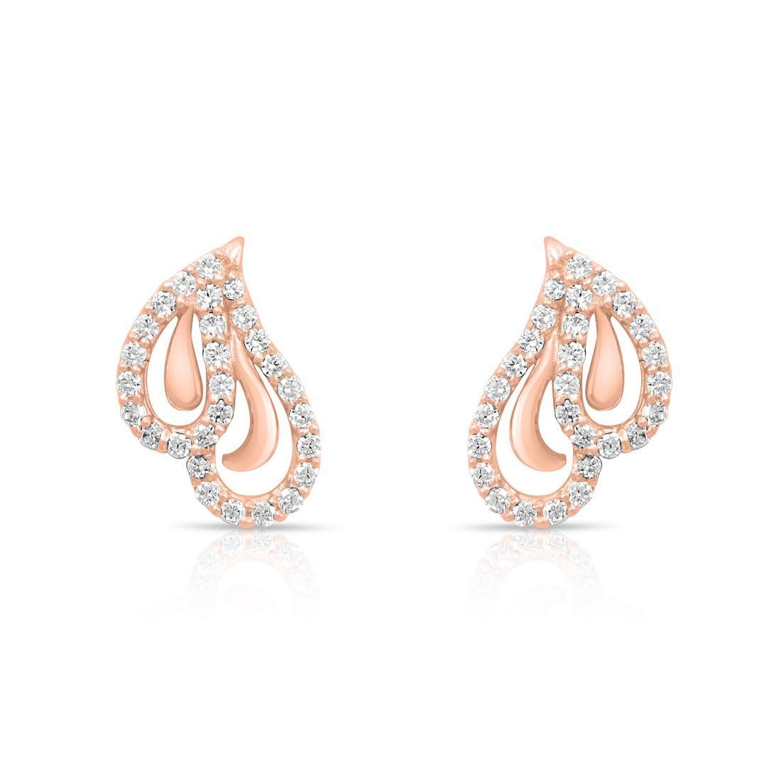 ZAVYA 925 Sterling Silver Glamorous Rose Gold Plated Earrings | Gift for Women & Girls | With Certif - Authentic ZAVYA Accessories | UrbanThreads