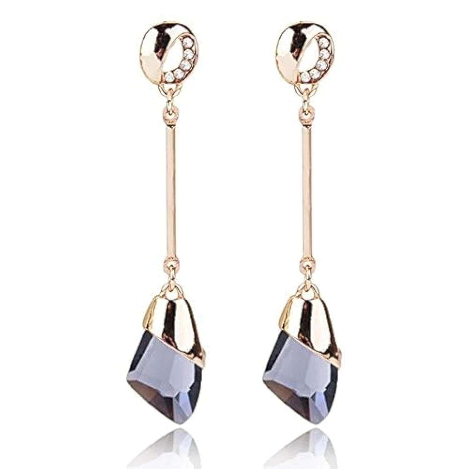 Shining Diva 18k Gold Plated Crystal Earrings for Women