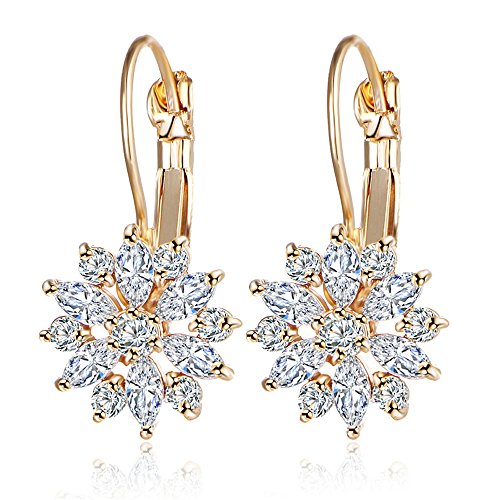 Shining Diva 18k Gold Plated AAA Crystal Earrings for Women - Image 2