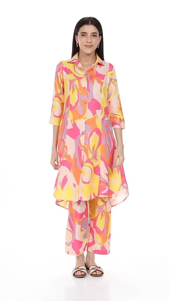 Leriya Fashion Anarkali Kurta-Set for Women – Viscose Rayon Printed Kurta & Straight Pant | Festive - Authentic Leriya Clothing | UrbanThreads - Image 3